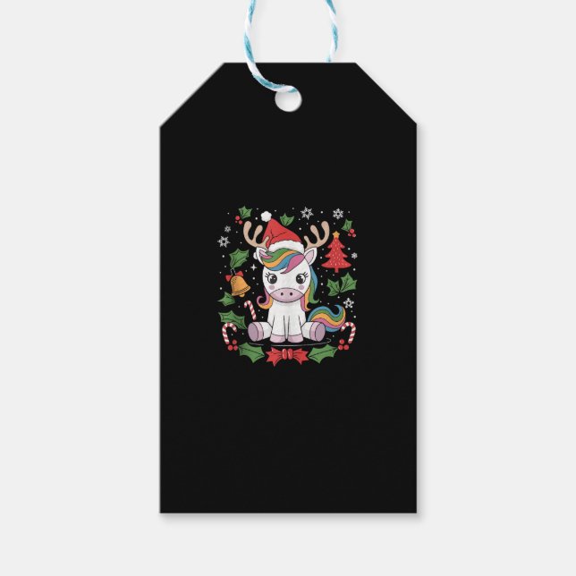 Unicorn Christmas Tank Top_1 Geschenkanhänger (Vorderseite)