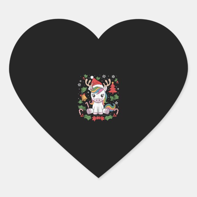 Unicorn Christmas Tank Top_1 Herz-Aufkleber (Vorderseite)