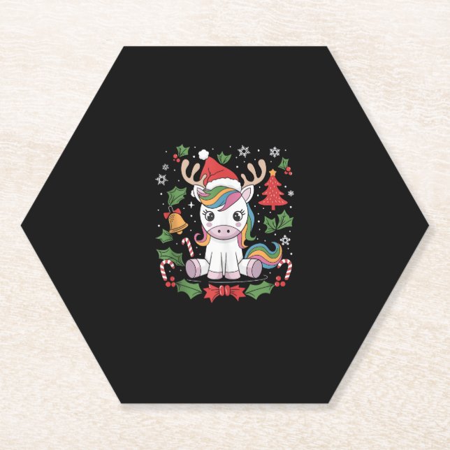 Unicorn Christmas Tank Top_1 Untersetzer (Vorderseite)