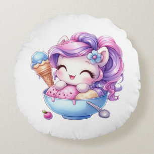 Unicorn Circle Cushion Rundes Kissen