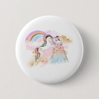 Unicorn Clipart Rainbow Fairytale Button