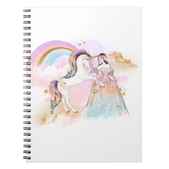 Unicorn Clipart Rainbow Fairytale Notizblock (Vorderseite)