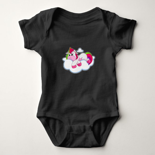 Unicorn Clouds Baby Strampler (Vorderseite)