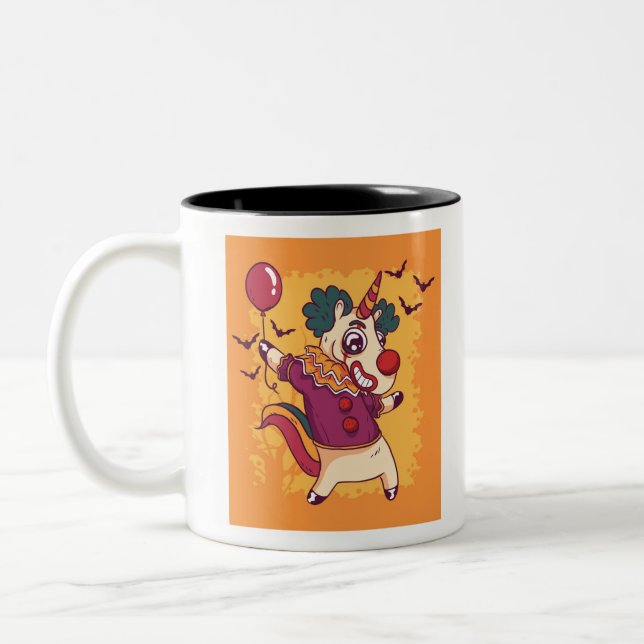Unicorn Clown Zweifarbige Tasse (Links)