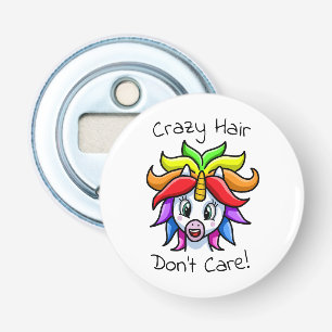 Unicorn Crazy Hair Keine Sorge Funny Flaschenöffner
