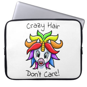 Unicorn Crazy Hair Keine Sorge Funny Laptopschutzhülle