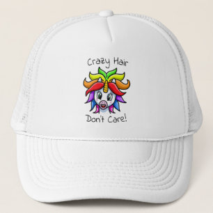 Unicorn Crazy Hair Keine Sorge Funny Truckerkappe