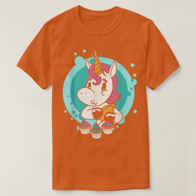 Unicorn Cupcake Funny Girls Schule T-Shirt (Design vorne)