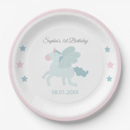 Unicorn Cute Pink Blue Thank You Birthday  Pappteller