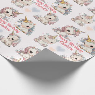 Unicorn Cuteness Overload Fügen Sie Mädchenname Ge Geschenkpapier