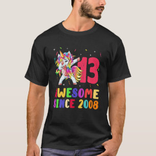 Unicorn Dabbing 13 Jahre alt 13. Geburtstagsgesche T-Shirt