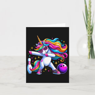 Unicorn Dabbing Bowling Squad Geburtstag Karte