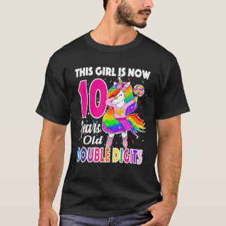 Unicorn Dabbing Doppelzifferung 10 Jahre alt Gebur T-Shirt