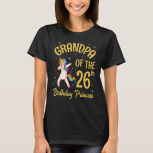 Unicorn Dabbing Happy Opa des 26. Geburtstages T-Shirt