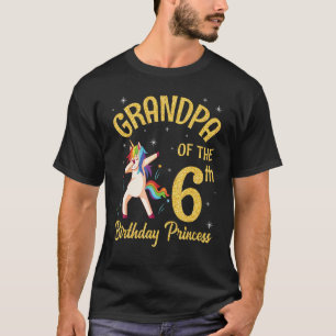 Unicorn Dabbing Happy Opa des 6. Geburtstages T-Shirt