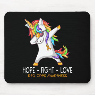 Unicorn Dabbing Hope Fight Liebe RSD CRPS Bewussts Mousepad