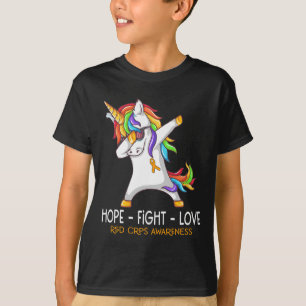Unicorn Dabbing Hope Fight Liebe Rsd Crps Bewussts T-Shirt