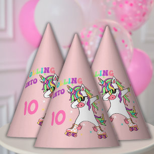 Unicorn Dabbing Roller Skaten Geburtstag Partyhütchen