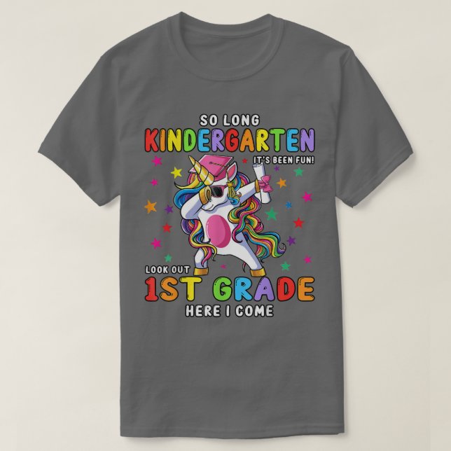 Unicorn Dabbing So Long Kindergarten 1. Klasse her T-Shirt (Design vorne)