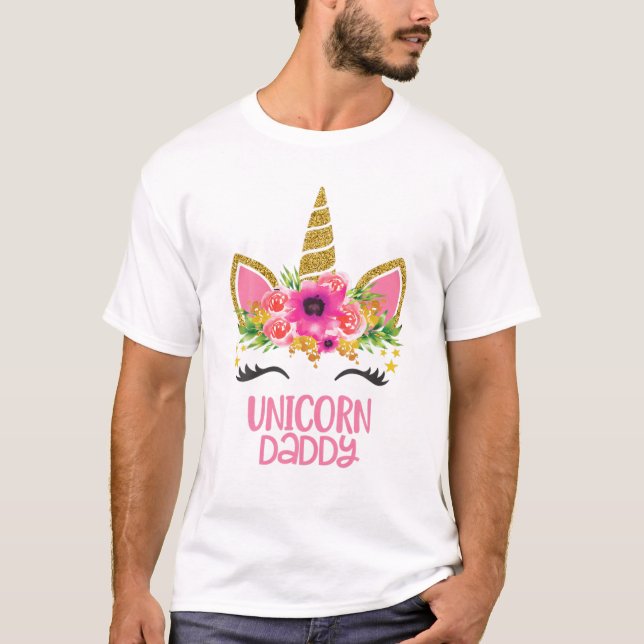 Unicorn Daddy - Unicorn Daddy Birthday Matching Fa T-Shirt (Vorderseite)