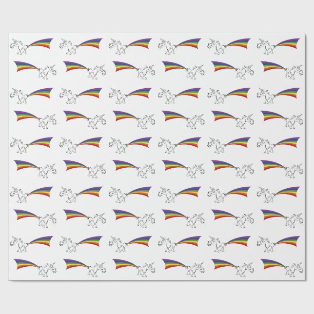 Unicorn, das ein Regenbogenverpackungspapier Geschenkpapier (Flach)