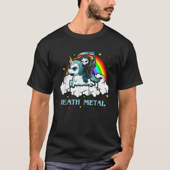 Unicorn Death Metal Rocker geht zur Hölle T-Shirt (Vorderseite)