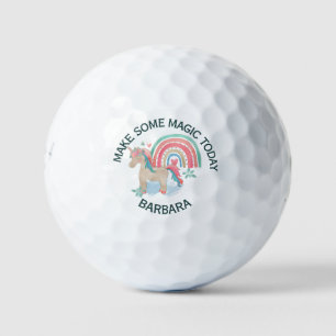 Unicorn den Namen Zauber personalisieren Golfball