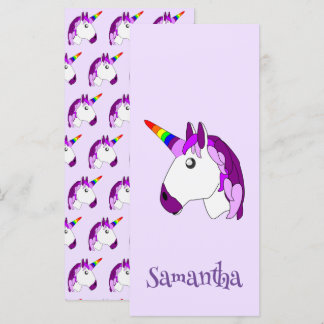 Unicorn Design Personalisiertes Lesezeichen