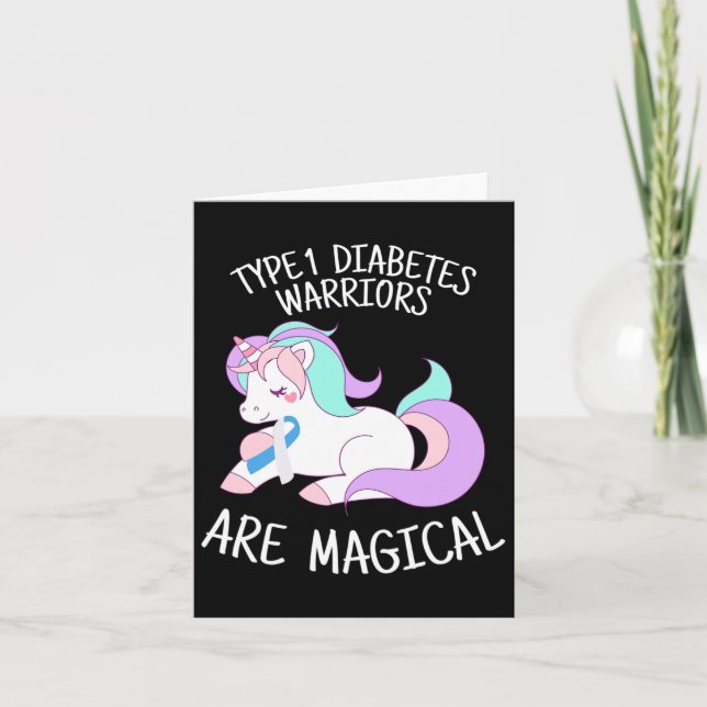 Unicorn Diabetes Warrior Geschenk Karte (Vorderseite)