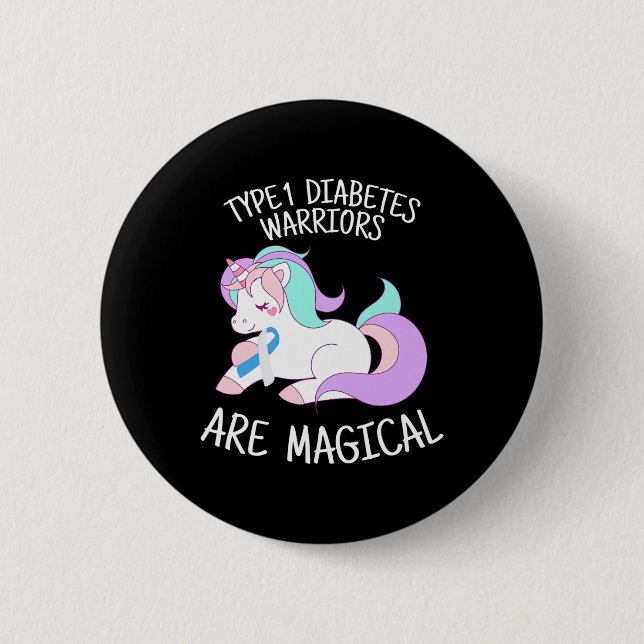 Unicorn Diabetes Warrior Gift  Button (Vorderseite)