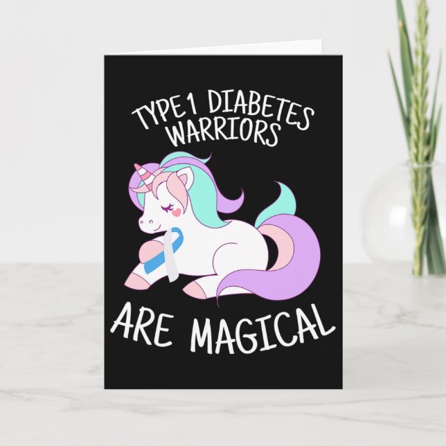 Unicorn Diabetes Warrior Gift  Karte (Vorderseite)