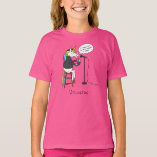 Unicorn Dichter Niedlicher Cartoon T-Shirt