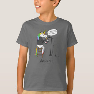 Unicorn Dichter Niedlicher Cartoon T-Shirt