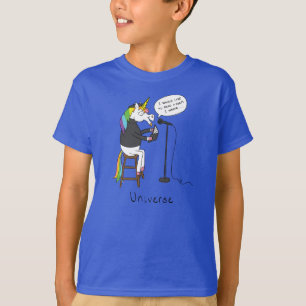 Unicorn Dichter Niedlicher Cartoon T-Shirt