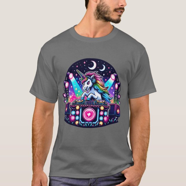 Unicorn DJ Rocking Music Festival boy T-Shirt (Vorderseite)