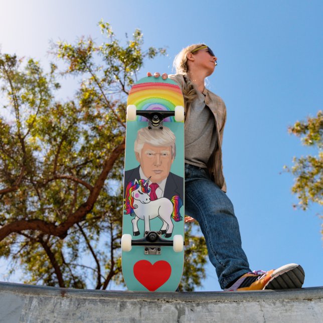 UNICORN DONALD TRUMP RAINBOW SKATEBOARD DECK (Außenbereich 1)