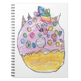 Unicorn Donut mit Sprinklen Kid Artist Zeichnend Notizblock