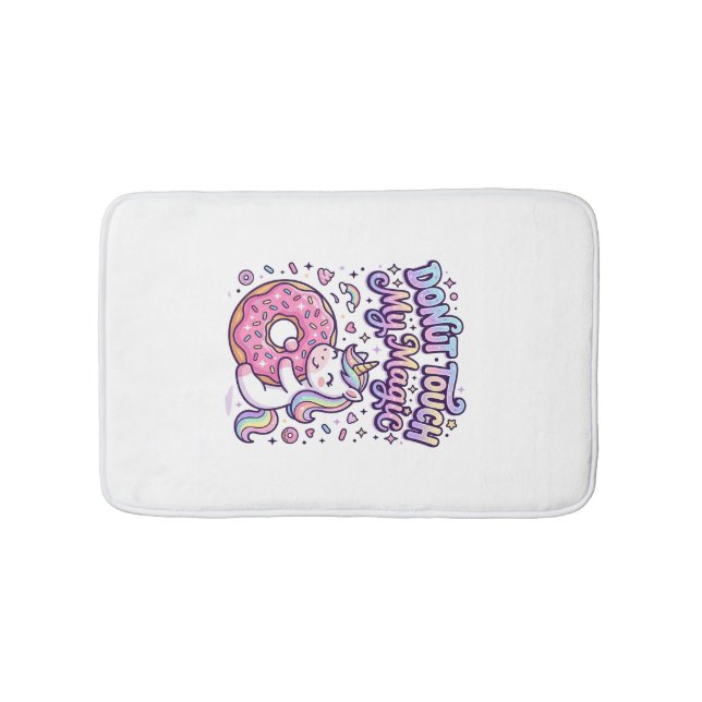Unicorn Donut Touch My Magic Gift Idea Sticker and Badematte (Vorderseite)