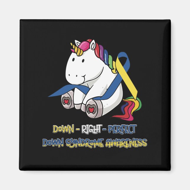 Unicorn Down Right Perfec Down Syndrome Awareness Magnet (Vorne)