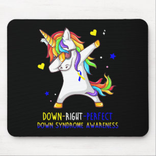Unicorn Down Right Perfect Down Syndrome Awareness Mousepad
