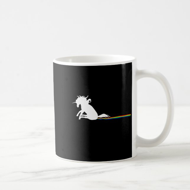 Unicorn Dragging Rainbows Funny Adult S  Kaffeetasse (Rechts)