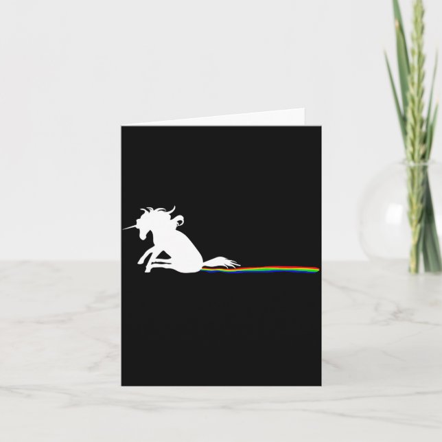 Unicorn Dragging Rainbows Funny Adult S  Karte (Vorderseite)