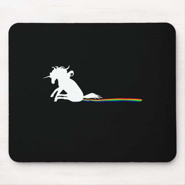 Unicorn Dragging Rainbows Funny Adult S  Mousepad (Vorne)