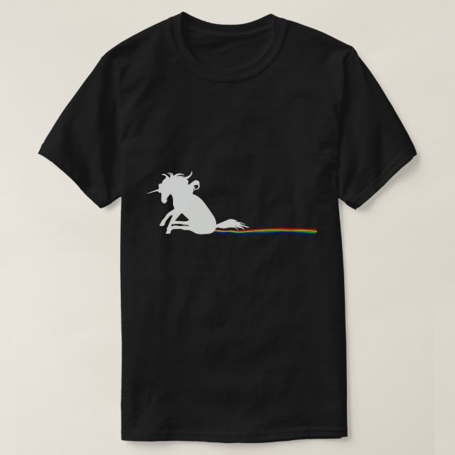 Unicorn Dragging Rainbows - Funny Adult T - Shirt  (Design vorne)