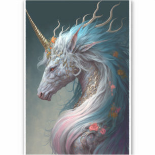 Unicorn Dragon Fantasy Art Aufkleber