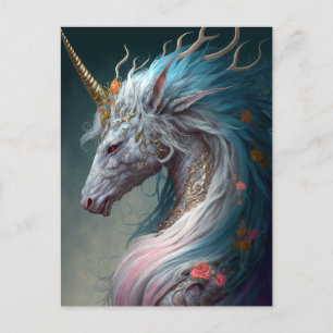Unicorn Dragon Fantasy Art Postkarte