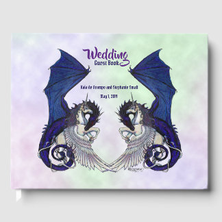 Unicorn Dragon Guest Book Individuelle Name Titel Gästebuch