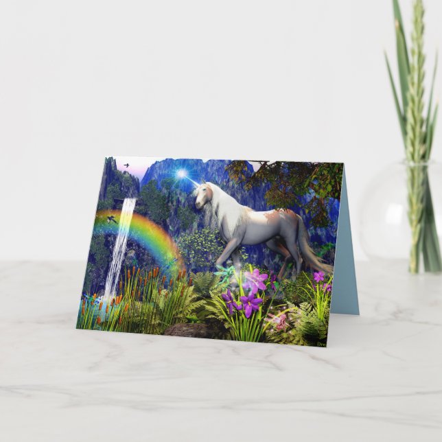 Unicorn Dream Greeting Card by Dreamfire 5D Karte (Vorderseite)