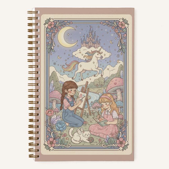 Unicorn Dream & Whimsical Artists Meadow Journal Notizbuch (Vorderseite)