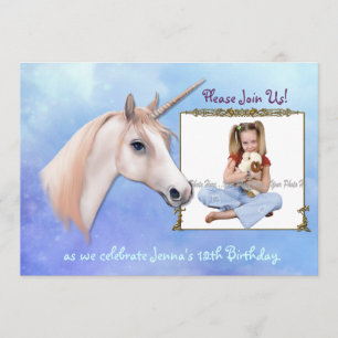 Unicorn Dreams 12. Geburtstag - Anpassen Einladung